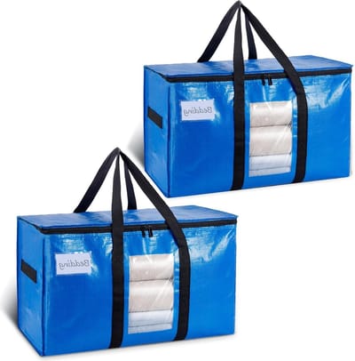 Extra Grote Opbergzakken - 2 Stuks Ritszakken voor Verhuizen, Ruimtebesparend en Duurzaam, Perfect voor Opslag en Organisatie