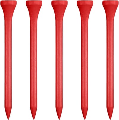 Houten Golf Tees 83mm - 100 Stuks, Lange Golf Tees voor Precisie en Duurzaamheid, Rood
