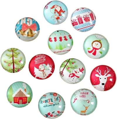 200 Stuks Kerst Cabochons voor Sieraden Maken - Glazen Ovalen Cabochons voor Foto Pendants en Ambachtelijke Creaties van 10mm