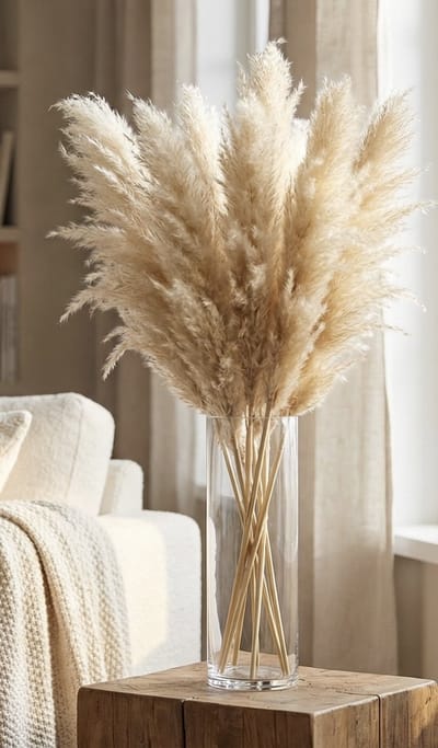 Pampas pluimen - XL Fluffy Pampas grass - 3 stuks - Beige - Naturel - Natuurlijk Bloemen