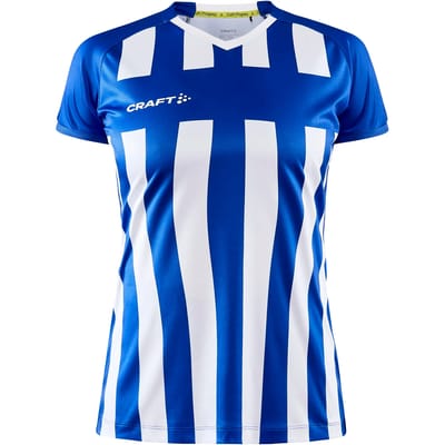 Craft Progress 2.0 Stripe Shirt Korte Mouw Dames - Royal / Wit | Maat: XS