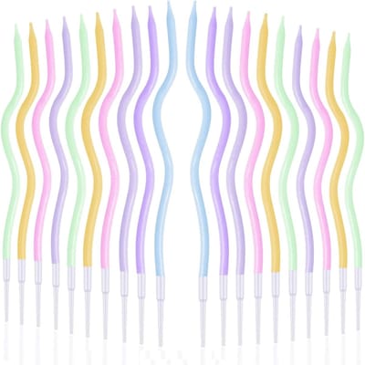 24 Piezas Spiralen Kaarsen voor Verjaardags- en Bruiloftstaarten, Decoratie voor Feestjes en Aniversario's