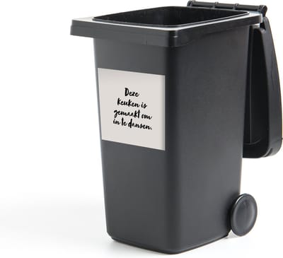 Container sticker Deze keuken is gemaakt om in te dansen - Taupe - Quote - 40x40 cm - Kliko sticker