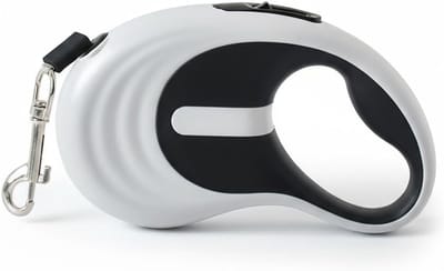 VHV - Hondenriem - Hondenriem 5 meter - Uitschuifbare riem - Voor honden en katten - Speciaal voor kleine honden - Soepel oprolbaar - Lichtgewicht en compact -Grijs