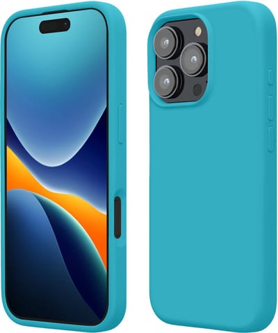kwmobile telefoonhoesje geschikt voor Apple iPhone 16 Pro Max - Hoesje met siliconen coating - Smartphone case in ijsblauw