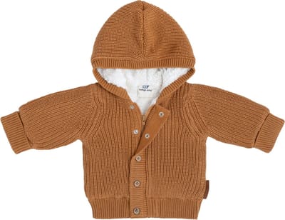 Baby's Only Vestje met capuchon teddy Soul - Caramel - 74 - 100% ecologisch katoen - GOTS