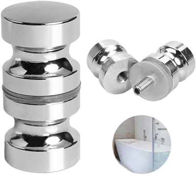 Allecto - Douchedeurknop - Glazen douchedeur handgreep - Elegant en duurzaam - Zilver - Aluminium handgreep - Ideaal voor badkamer - Modern design