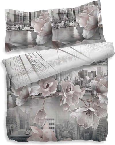 Heckett & Lane Fairview Dekbedovertrek - Eenpersoons - 140x200/220 cm - Grey