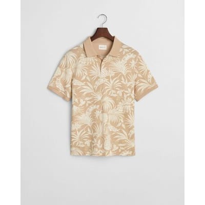 Gant poloshirt korte mouw beige