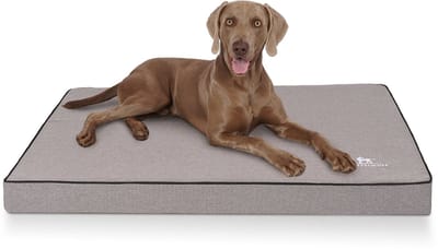 Orthopedische hondenmat Nantucket van velours met handgeweven karakter XL 100 x 70 cm grijs