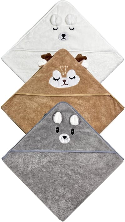 Set babyhanddoeken extra groot met capuchon - 3 stukken