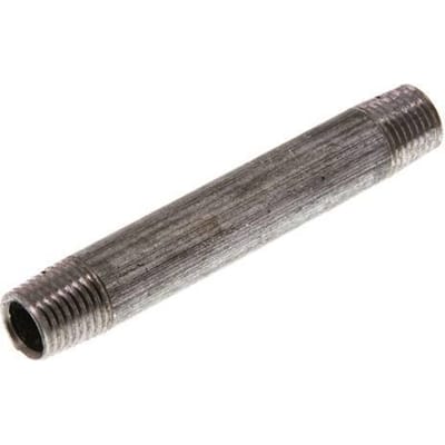 R 1/4'' Verzinkt Stalen Dubbele Pijpnippel 50 Bar DIN 2982 - 80mm [2 Stuks]