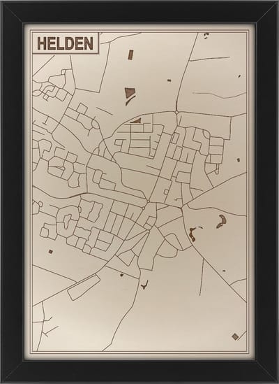 Houten stadskaart van Helden