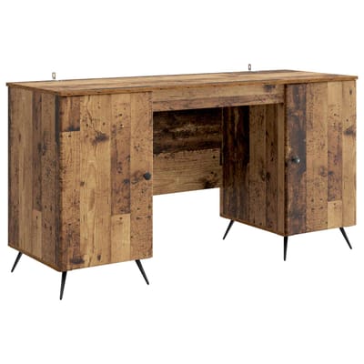 vidaXL - Bureau - Oud - hout - 142,5 - x - 50 - x - 75 - cm - Bewerkt - hout