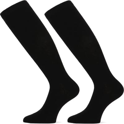 Teckel Unisex Kniekousen Wol Zwart 36-42 2 paar