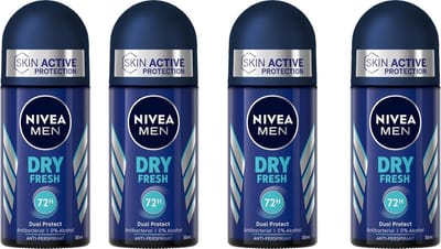 NIVEA MEN Deo Roller - Dry Fresh - 4 x 50 ml