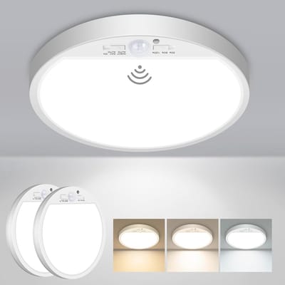 Set van 2 Plafondlampen met Bewegingssensor en LED Technologie – 15W, 1500 Lumen, Dimbaar in 3 Kleurtemperaturen