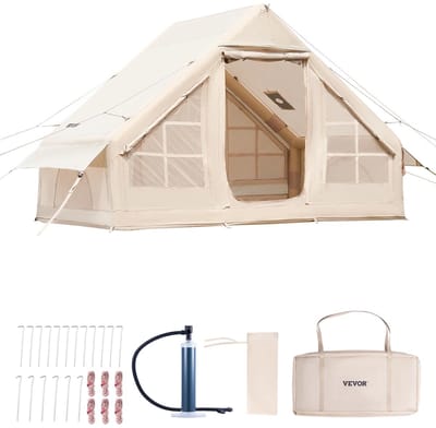 Brandistry - Opblaasbare Tent - 3x3,1m - 3-4 Personen - Waterdicht - Lichtgewicht - Eenvoudige Installatie - Beige - Camping