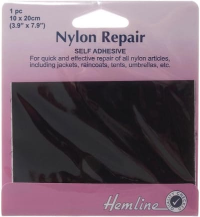 Nylon Plakker - Reparatiestof - Kleding Repareren - Zelfklevend - 10 x 20 cm - Zwart