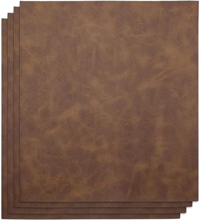 4 Stuks PU Leren Strijkbladen 26x30cm in Saddle Brown voor Hotfix en DIY Projecten zoals Hoeden en Rugzakken