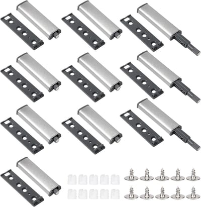 Deuropeners Set - Magnetische Sluitingen - Handvrij Openen - Druk Mechanisme - 10 Stuks - Zilver
