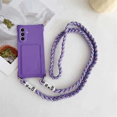 Gevlochten Crossbody Riem Lanyard Telefoonhoesje Voor Samsung Galaxy S26 S25 S24 S23 S21 FE Plus S22 Ultra Edge Kaarthouder Siliconen Hoesje Galaxy S26 Ultra