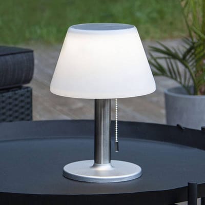 Solar LED tafellamp - Lamp met zonnepaneel - Ledlamp dimbaar - Zilver