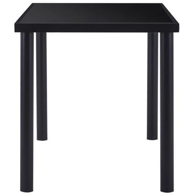 vidaXL - Eettafel - 140x70x75 - cm - gehard - glas - zwart