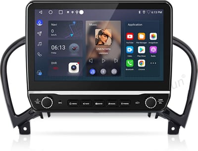 Junsun Android 15 Autoradio Geschikt Voor Nissan Juke 2010-2014 Accessoires, 10.1-inch Touchscreen, Draadloze CarPlay, DAB+, GPS-Navigatie, Bluetooth, DSP, 1GB+32GB, Quad-core processor