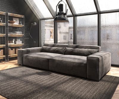 Big-sofa Sirpio XL 270x130 cm microvezel kaki bruin