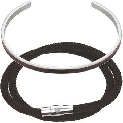 Echte leren/roestvrijstalen armband Marc Lauder
