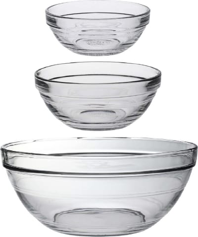Keuken schaaltjes set 14x stuks van glas in diverse formaten. - 6x stuks 9 x 4 cm/6x stuks 12 x 5 cm/2x stuks 12 x 31 cm