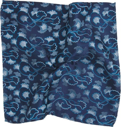 TRESANTI | SEVAN | Zijden pochette met bladeren | Blauw