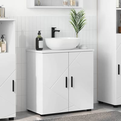 vidaXL - Badkamerkast - Wit - 61 - x - 35 - x - 64 - cm - Bewerkt - hout, - Metaal