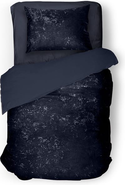Eleganzzz Dekbedovertrek Crushed Velvet - Royale Blue - Dekbedovertrek 140x200/220cm - 100% Velvet - Eenpersoons dekbedovertrekken - Effen Dekbedovertrek