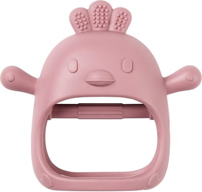 Nattou SILICONE Bijthandschoen - 11,5 cm - Oudroze