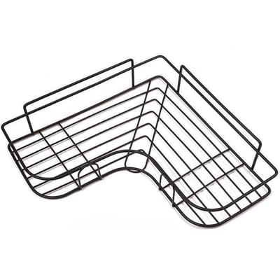 Support d'angle de rangement en fer sans poinçon, pour salle de bain, chambre à coucher, cuisine noir