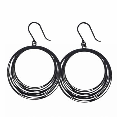 Allergievrij oorhangers zwart filigraan-Charme Bijoux