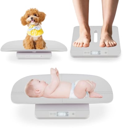 Digitale Baby Weegschaal - Groeimeter Kinderen - Gezondheid Monitoren - 2-in-1 Gewicht Hoogte - Tot 150 kg - Wit