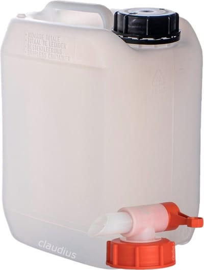 Jerrycan 5 liter transparant | met kraan | geschikt voor water | UN gekeurd | benzine | handig stapelbaar | food grade | inclusief dop | totaal te legen | noodpakket