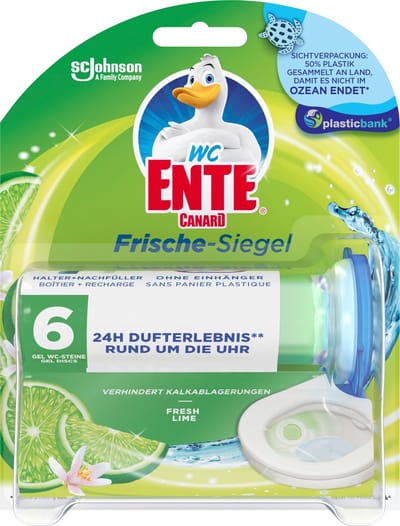WC-Eend Toiletreiniger Freshness Seal - Fresh Lime - 1 Houder + 6 Gel Discs