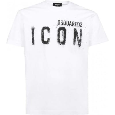 DSQUARED2 Italiaans T-shirt Icon Wit - Maat: XXL gray