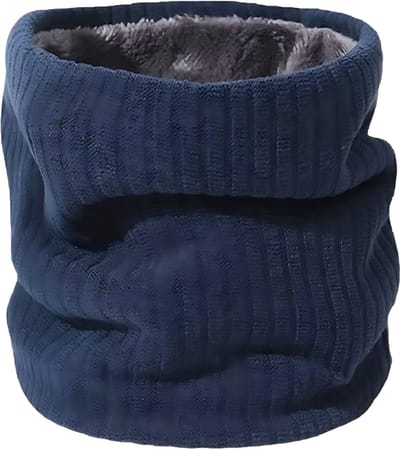 Warme Gebreide Fleece Sjaal Winter – Thermisch, Winddicht, Ski Sjaal, Dames & Heren, Multifunctioneel Gezichtsmasker, Outdoor, Wandelen, Fietsen, Schaatsen, Winteraccessoire-Blauw