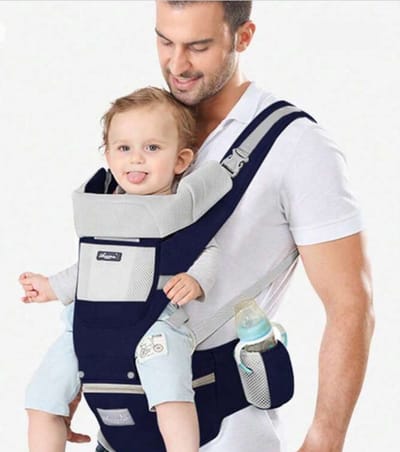 Draagzak met Heupzitje Ergonomische Draagzakken voor Peuters Rugzak Schouderdraagzak voor Baby's Verstelbare voor- en achterkant Draag voor Pasgeboren 3 Maanden tot 3 Jaar (3-20kg) (Donkerblauw)