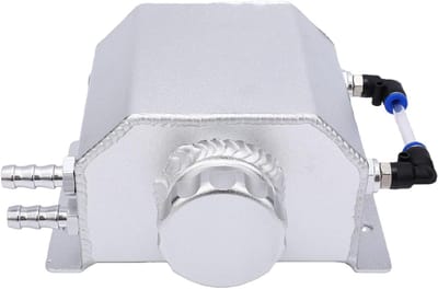 Koelvloeistofreservoir Aluminium - Expansietank Motor - Motorkoeling Optimaliseren - Warmte Reflecterende Afwerking - 1 Liter Capaciteit - Zilver