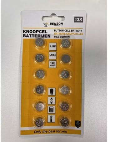 Benson Knoopcelbatterijen 1,5V LR44 - Alkaline - 12 stuks - Betrouwbare prestaties
