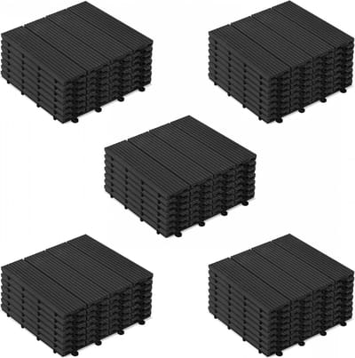 Houten Terrastegels - Vlondertegels Composiet - Terras Aanleggen - Zonder Gereedschap - 30 x 30 cm - Antracietgrijs