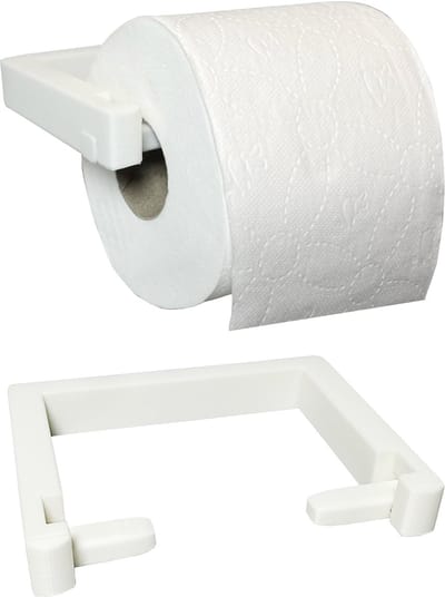 Toiletrolhouder - Wit - Hangend - Makkelijk Verwisselen - Toiletrolhouder Zonder Boren