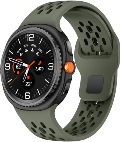 Strap-it Siliconen 'Air' bandje met druksluiting geschikt voor Samsung Galaxy Watch 9 (40/44mm) / Watch 8 (40/44mm) / 8 Classic (46mm) - legergroen