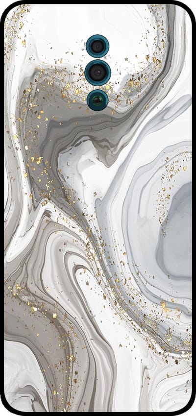 Smartphonica Telefoonhoesje Geschikt voor Oppo Reno met marmer opdruk - TPU backcover case marble design - Zilver geschikt voor Oppo Reno